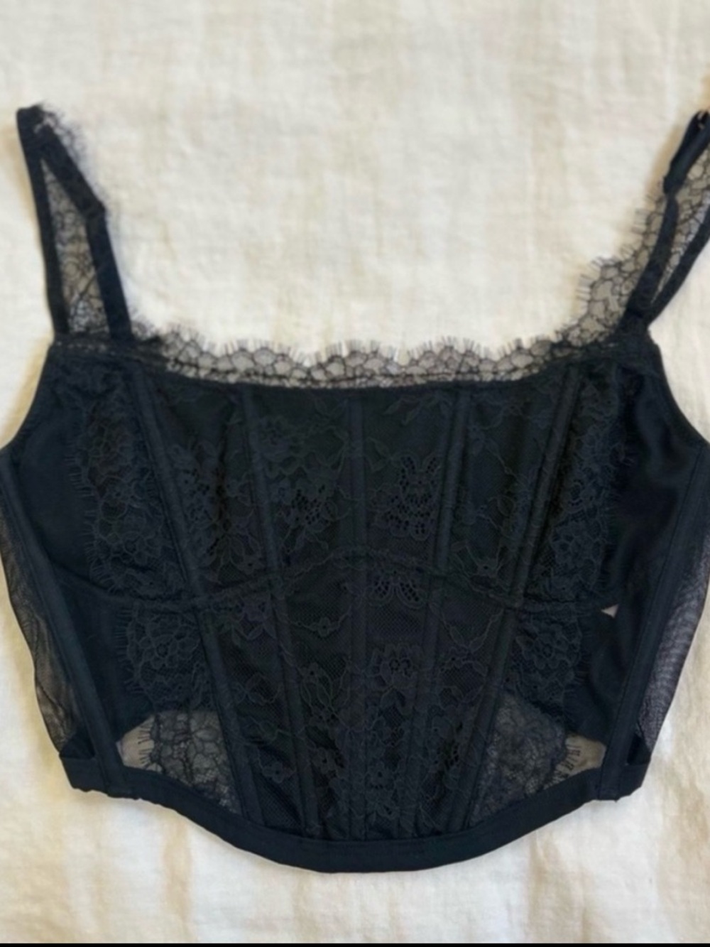 Victoria’s Secret Black Dream Angels Lace Corset Top
